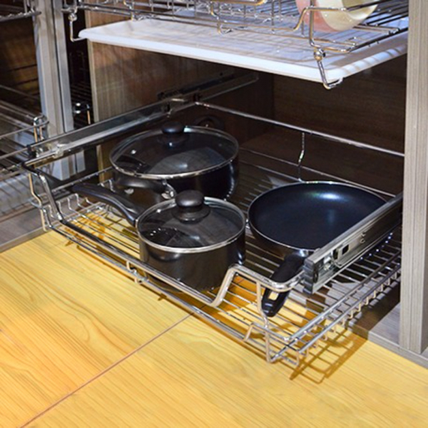 Canasta Premium Mueble Bajo  Modulo De 80 Cm  Cromado Ref. 3143