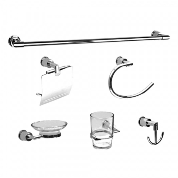 Juego De Accesorios De Baño 6Pz Stretto Stella Cromo 21Ac6000300