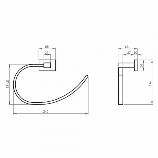 TOALLERO ARO STRETTO 21RB0002101
RUBO NEGRO MATE