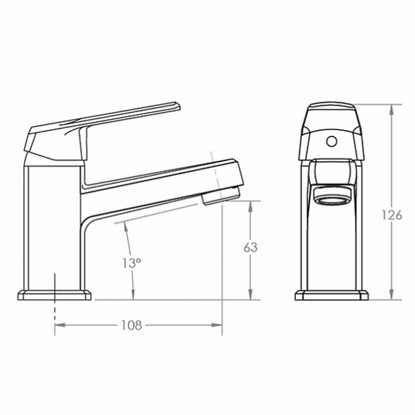 Llave Lavamanos Monocontrol Bajo Modena Stretto Cromo