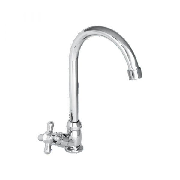 Llave Lavaplatos Sencillo Monza Cruz Stretto Cromo+Acople