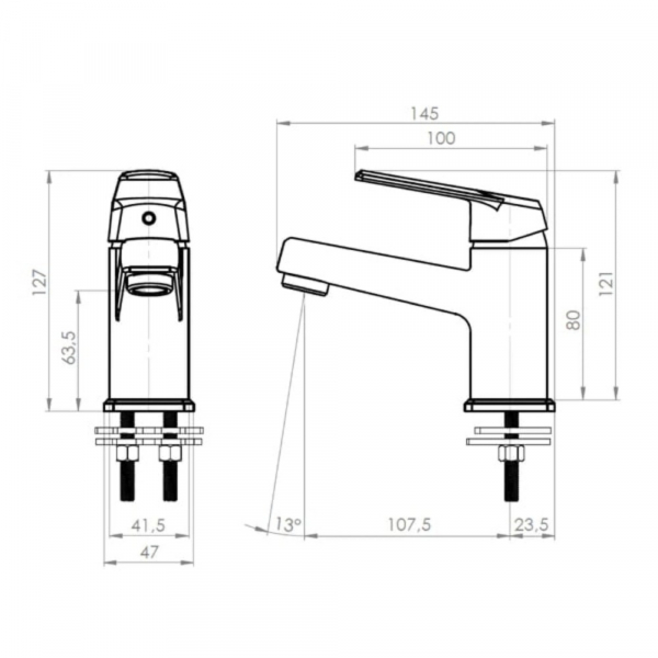 Stretto Llave Lavam. Monocontrol Bajo Módena Negro Mate