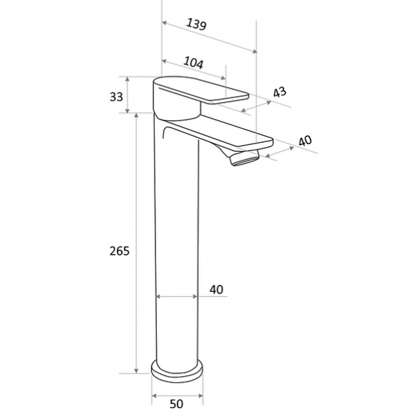 Llave Lavamanos Monocontrol Alto Stretto Lucca Cromo