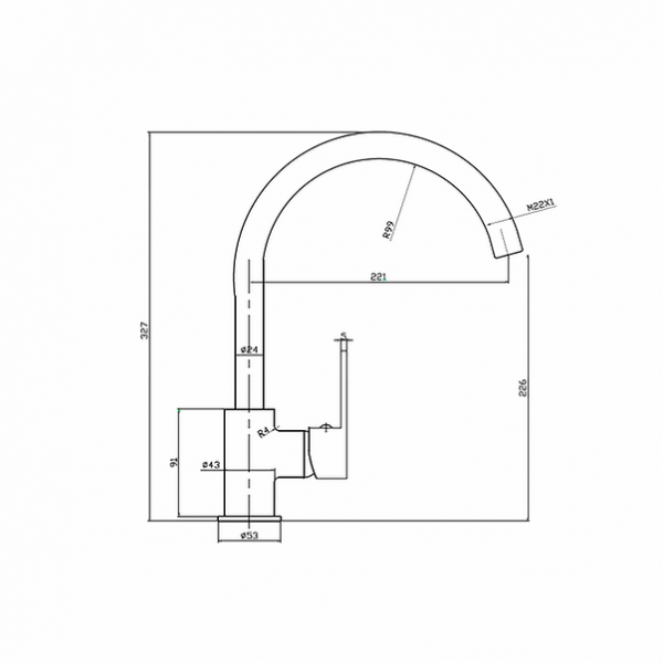 Llave Lavaplatos Monocontrol Arona Stretto Oro Atacama