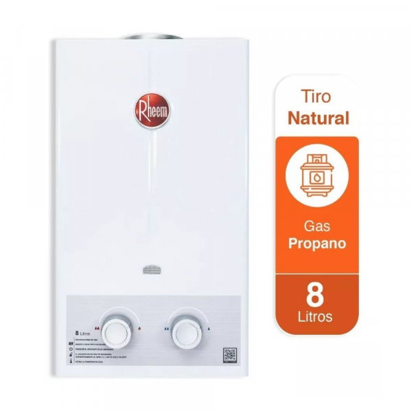 Calentador De Agua 8Lt Gas Propano Tiro Natural Rheem 600074661
