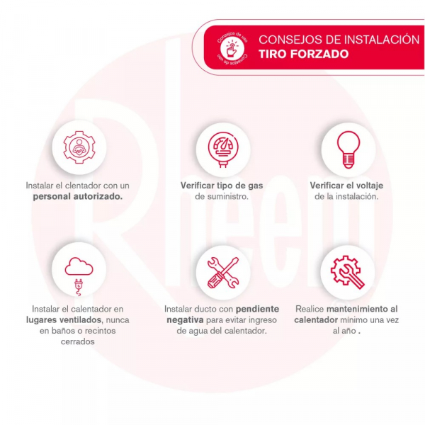 Calentador De Agua 10Lt Gas Natural Tiro Forzado Rheem 600074722