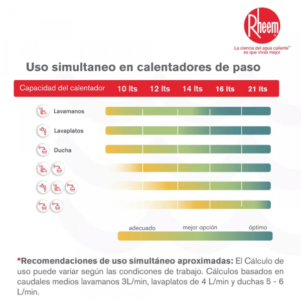 Calentador De Agua 12Lt Gas Natural Tiro Forzado Rheem 600074724