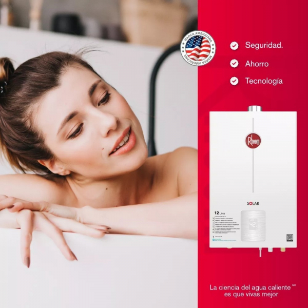 Calentador De Agua 12Lt Gas Propano Tiro Forzado Rheem 600074672 Digital