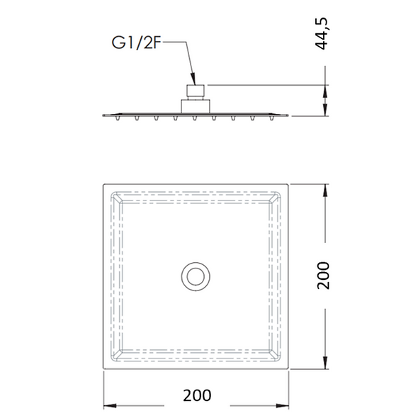 Regadera Cuadrada Slim 8