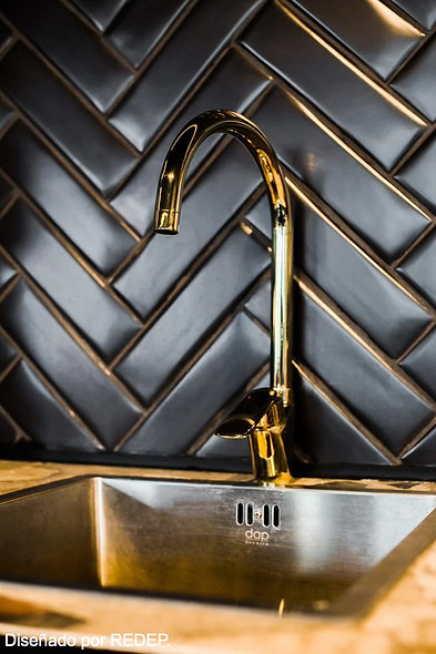 Llave Lavaplatos Monocontrol Stretto Marsella Oro Atacama