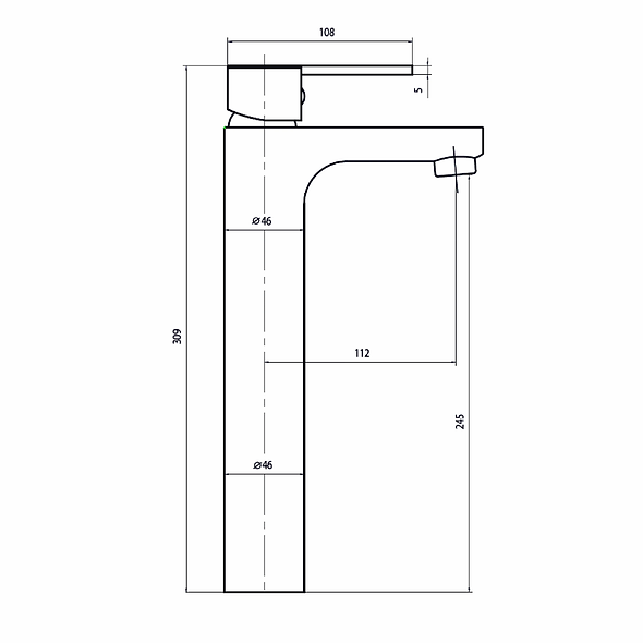 Llave Lavamanos Monocontrol Alto Stretto Carmina Cromo