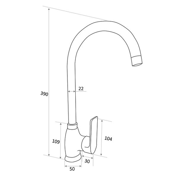 Llave Lavaplatos Monocontrol Stretto Lucca Cromo