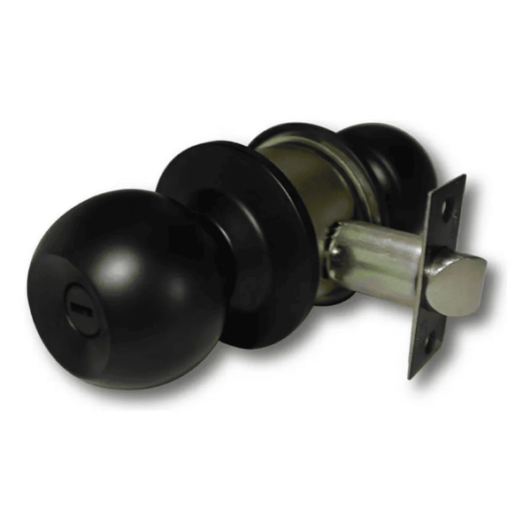 Cerradura de Pomo Cilindrico Metalico - Funcion Baño - Kl 501B - Tono Negro