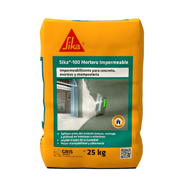 Sika 100 Mortero Impermeable Plus Gris X 25 Kilos