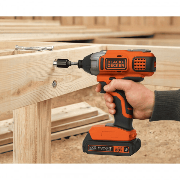 Atornillador Inalambrico Impacto 1/4 20V + 1 Bateria Black&Decker  Bdci20C