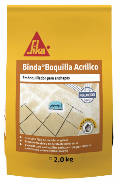 Sika Binda Boquilla Acrílico Mortero Impermeable Blanco 2Kg