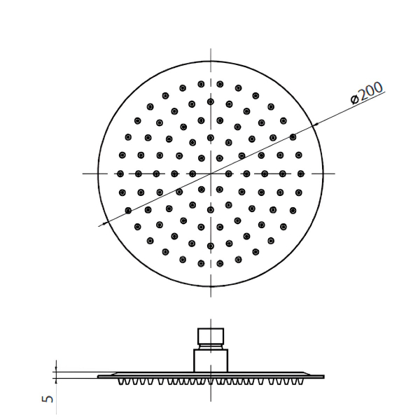 Regadera redonda Slim 8