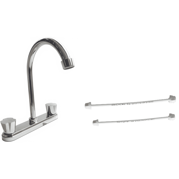 Llave Lavaplatos 8 Lotta Trebol Cromo+2 Acoples 20LB4509001A