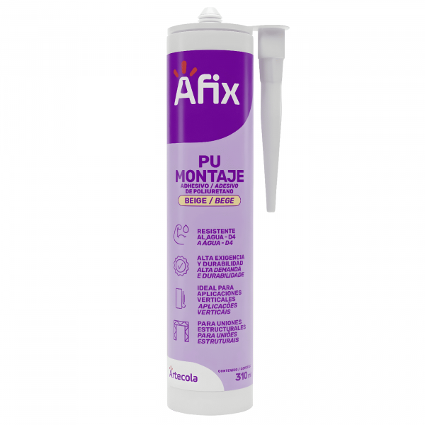 Pegante Adhesivo De Poliuretano Afix Montaje Pu - 310 Ml