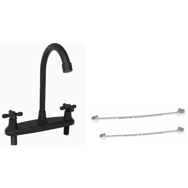 Llave Lavaplatos 8 Livenza Cruz Negro Mate 20LV4509051A