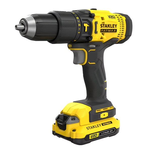 Taladro Percutor 20V+Linterna 20V 140 Lm+2 Baterias (1.5Ah)+Cargador+Bolso De Lona Stanley