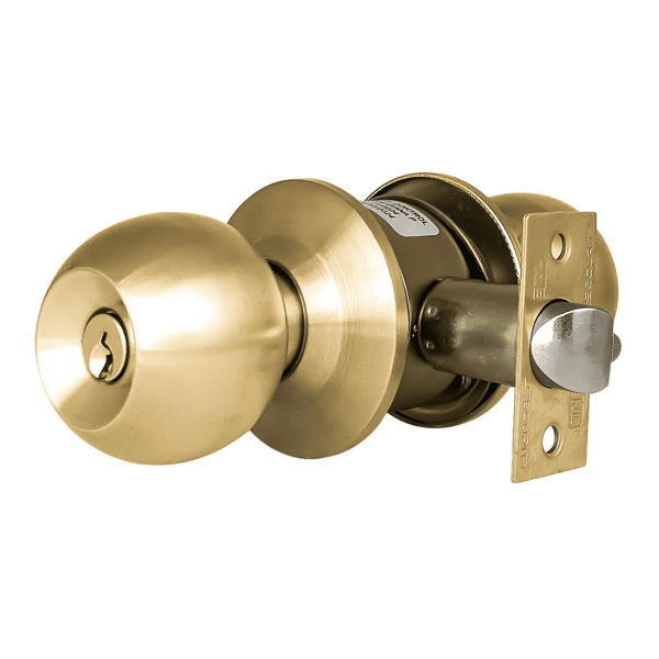 Cerradura de Pomo Cilindrico Metalico - Funcion Entrada - Gold Kl 501E