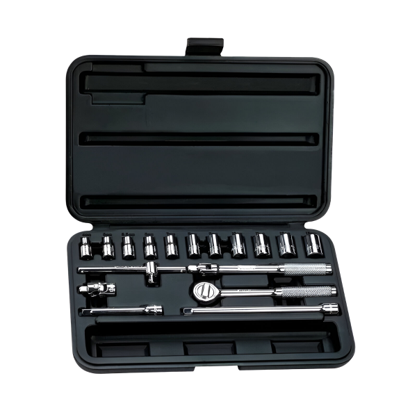 Juego de Copas/Dados 6 pts Mando 1/4 18 Piezas Métrico Stanley 86-117