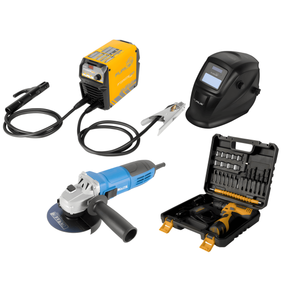 Furius Combo Soldador FW182CEL+Minipulidora AG1142+Careta FW23+Taladro Inalambrico 3/8 FCD12KIT