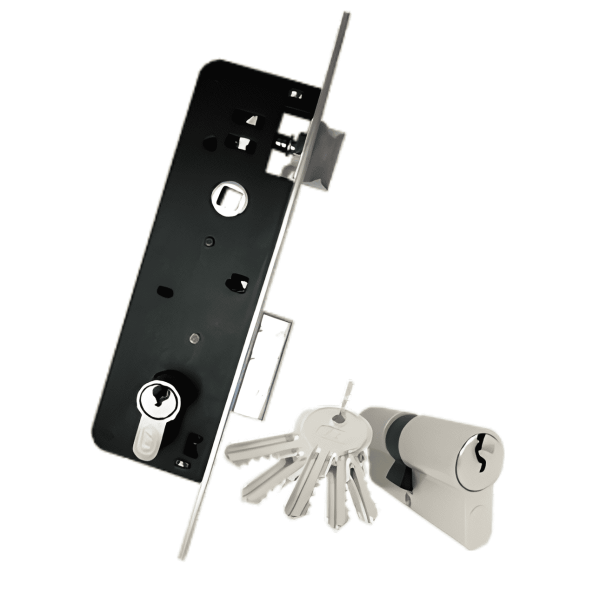 Cerradura de Incrustar kl 25  Pasador rectangular pestillo reversible