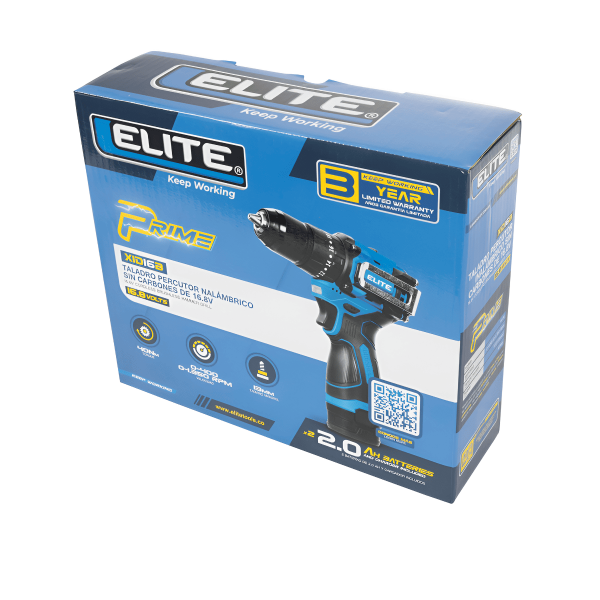 Taladro Percutor Inalambrico Brushless 13mm 16.8V XID16B Elite