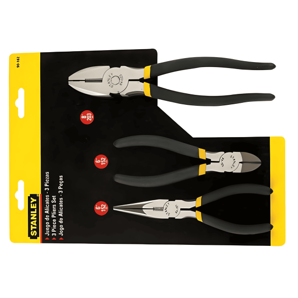 Juego de tres alicates para electricistas y trabajos de bricolaje 90-162LA Stanley
