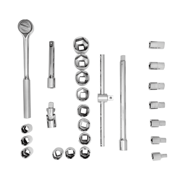 Juego de herramientas mecánicas de 25 piezas con mandril de 1/2 y medidas métricas STMT45508-LA Sta