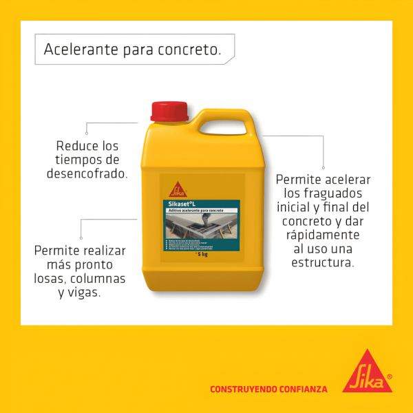 Sikaset L Aditivo Acelerante Fraguado Concreto 5Kg