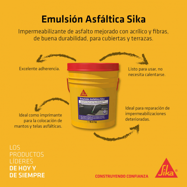 Emulsión Asfáltica Sika Impermeabilizante Asfáltico Para Cubiertas Y Terrazas 3.5Kg
