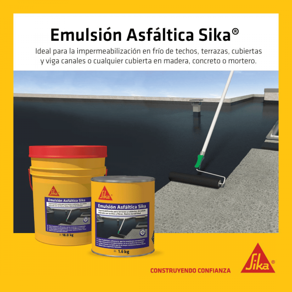 Emulsión Asfáltica Sika Impermeabilizante Asfáltico Para Cubiertas Y Terrazas 3.5Kg