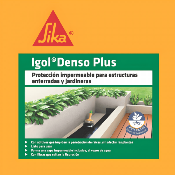 Sika Igol Denso Plus Impermeabiliza Estructuras De Concreto Bajo Tierra 3.5 Kg