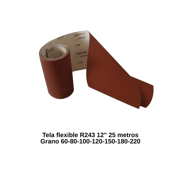 Rollo Tela Lija Flexible R243 12 X 25Ml Grano 220 Norton